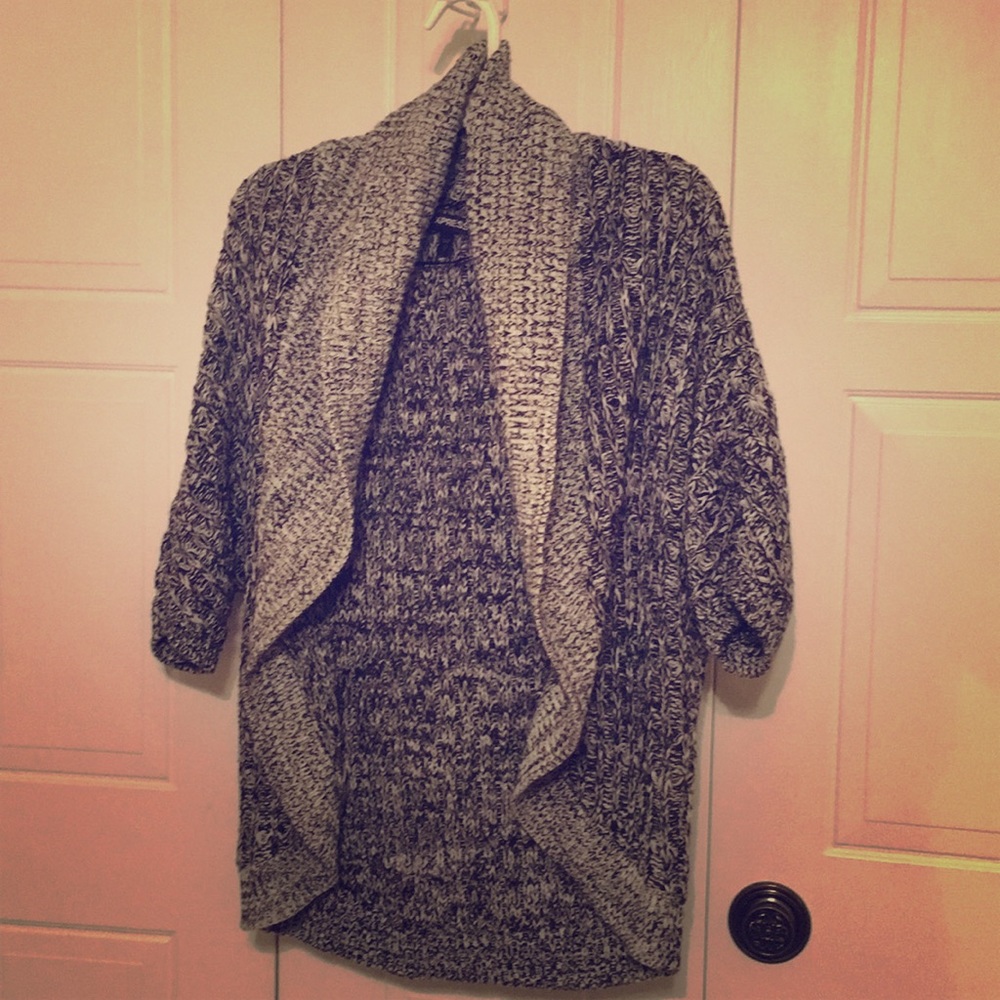 Express  Gray black and white blend sweater